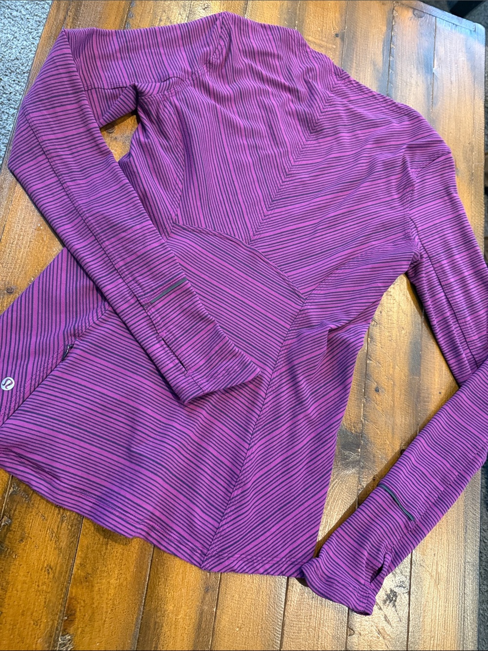 lululemon athletica Purple Striped Long-Sleeve Athletic Top